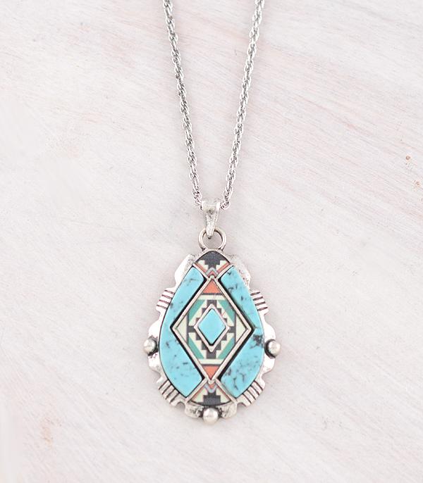 WHAT'S NEW :: Wholesale  Aztec Turquoise Teardrop Necklace