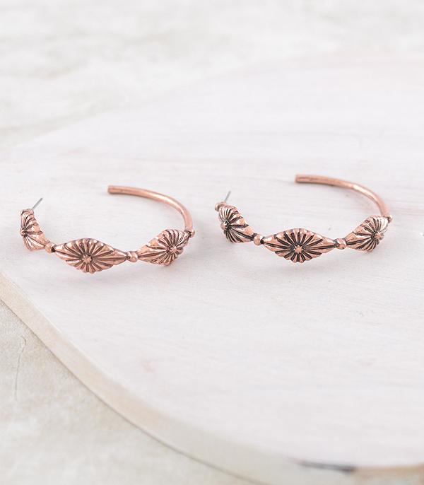 EARRINGS :: HOOP EARRINGS :: Wholesale Western Concho Hoop Earrings