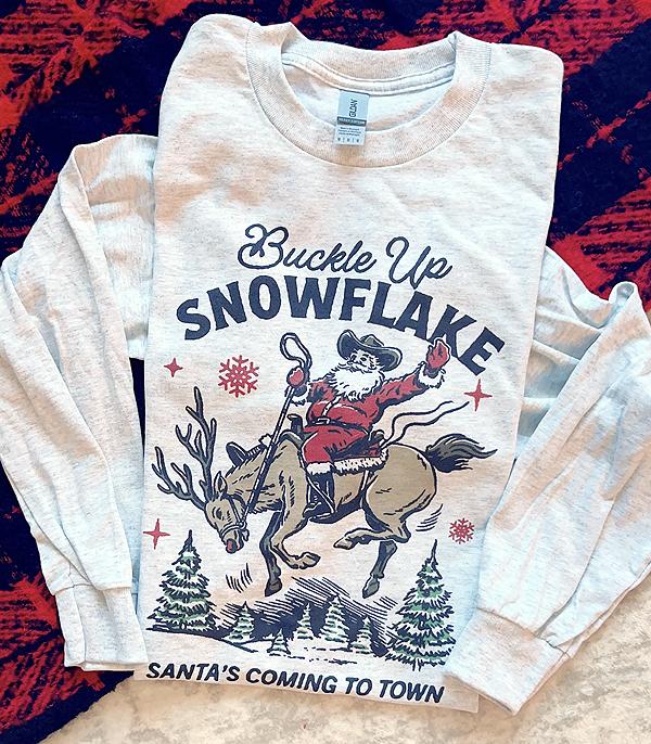 New Arrival :: Wholesale Buckle Up Snowflake Long Sleeve Tshirt