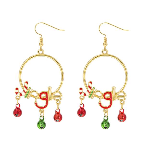 New Arrival :: Wholesale Christmas Charm Hoop Earrings
