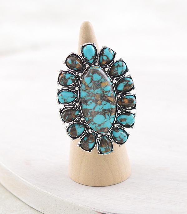 RINGS :: Wholesale Western Turquoise Oval Ring