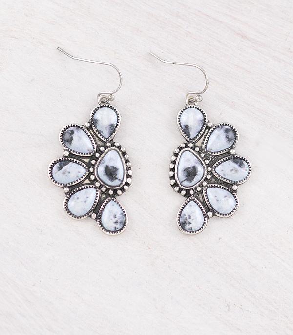 New Arrival :: Wholesale Western Howlite Semi Stone Earrings