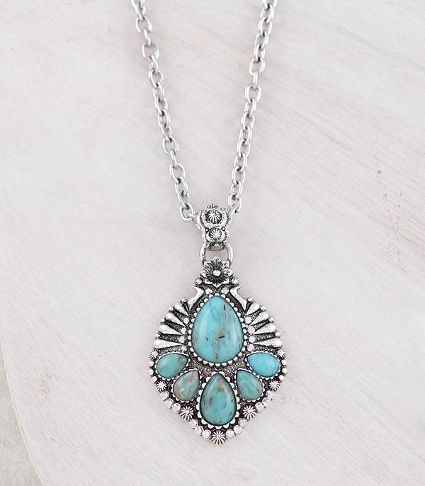 New Arrival :: Wholesale Western Turquoise Pendant Necklace