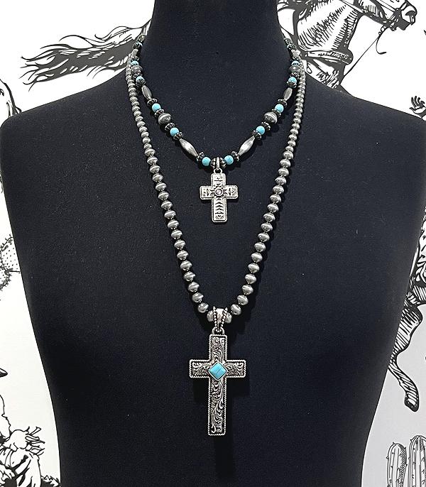 New Arrival :: Wholesale Western Cross Layered Necklace 