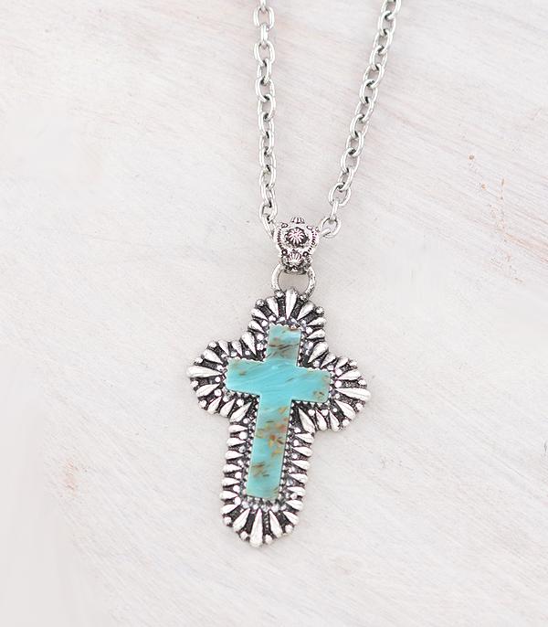 WHAT'S NEW :: Wholesale Western Turquoise Cross Pendant Necklace