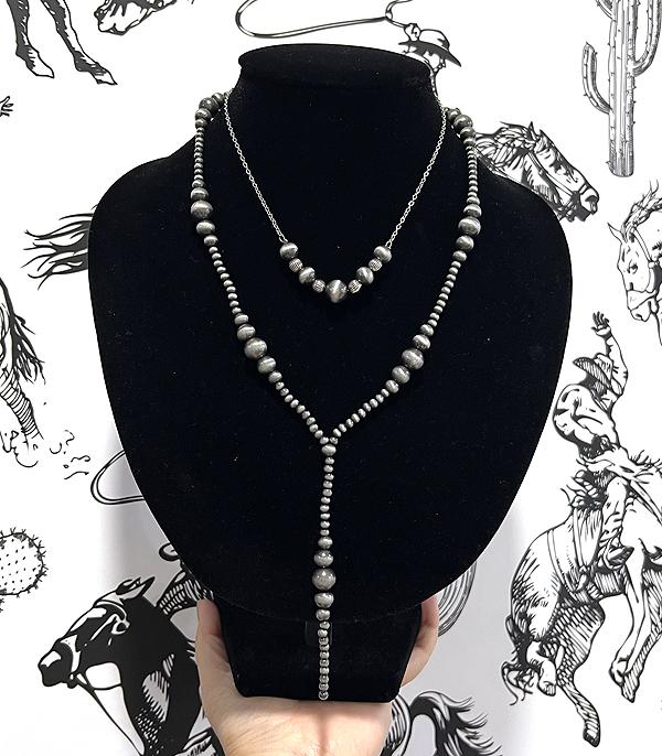 NECKLACES :: WESTERN TREND :: Wholesale Western Navajo Pearl Layered Necklace