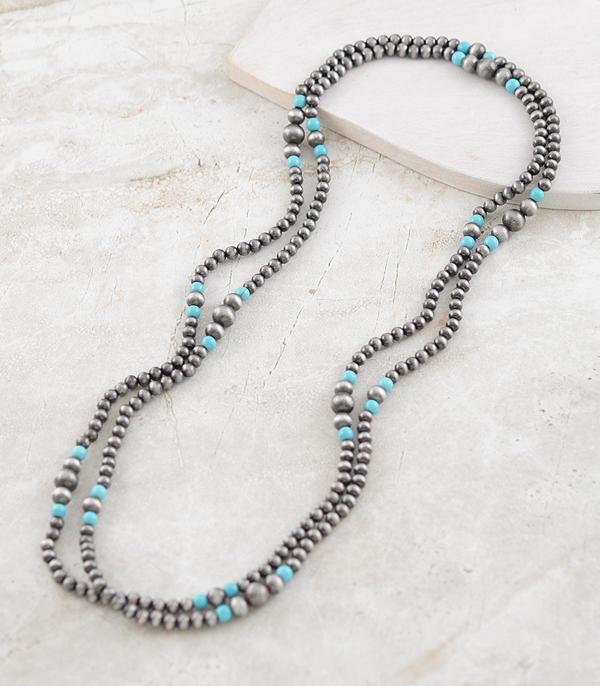 NECKLACES :: WESTERN LONG NECKLACES :: Wholesale Western 60" Navajo Pearl Necklace