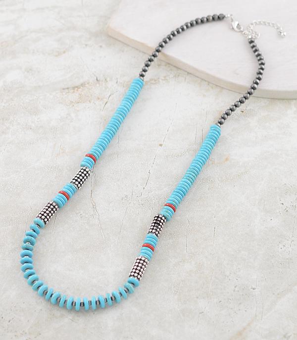 NECKLACES :: WESTERN TREND :: Wholesale Western Turquoise Disc Bead Necklace
