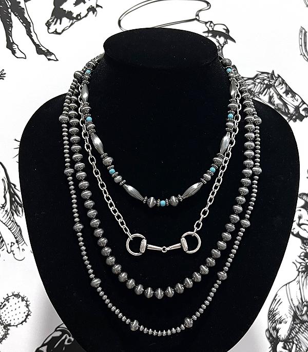 NECKLACES :: WESTERN TREND :: Wholesale Western Horsebit Layered Necklace