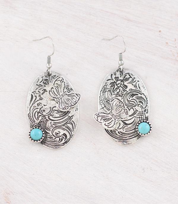 New Arrival :: Wholesale Western Tooling Butterfly Earrings