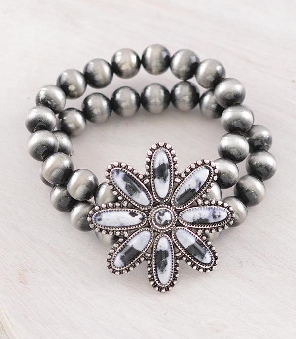 WHAT'S NEW :: Wholesale Western Howlite Stone Concho Bracelet