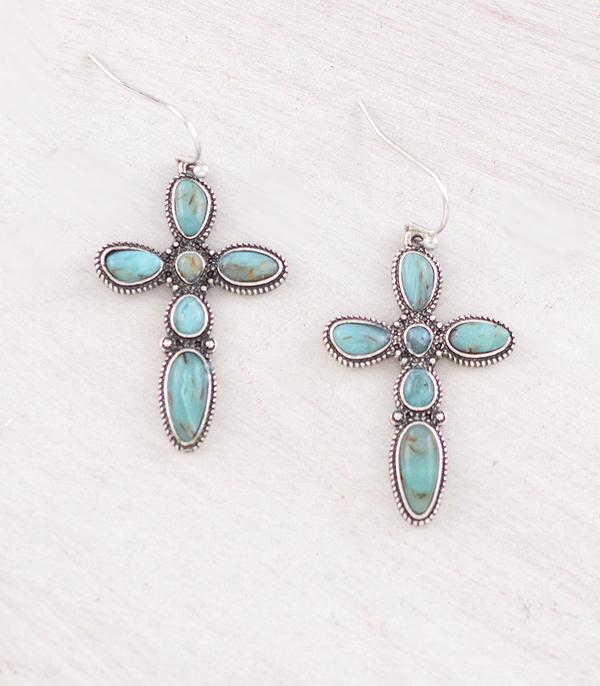 WHAT'S NEW :: Wholesale Western Turquoise Cross Earrings