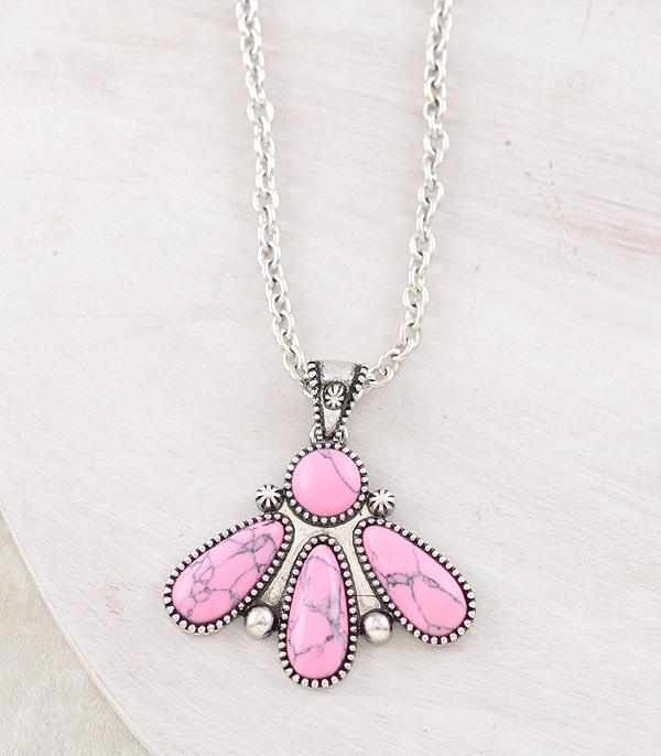 WHAT'S NEW :: Wholesale Western Pink Stone Pendant Necklace