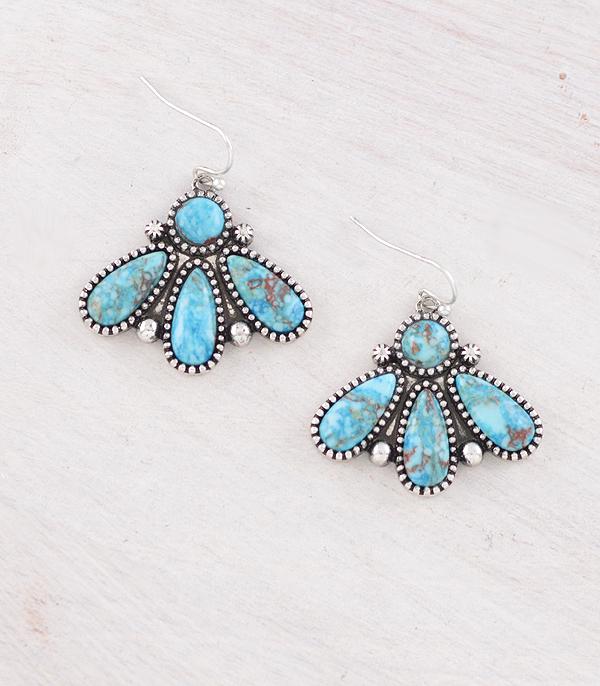 EARRINGS :: WESTERN HOOK EARRINGS :: Wholesale Western Turquoise Stone Ear Jacket