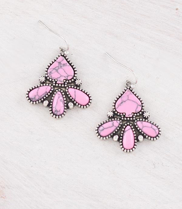 EARRINGS :: WESTERN HOOK EARRINGS :: Wholesale Western Ace of Spade Stone Earrings