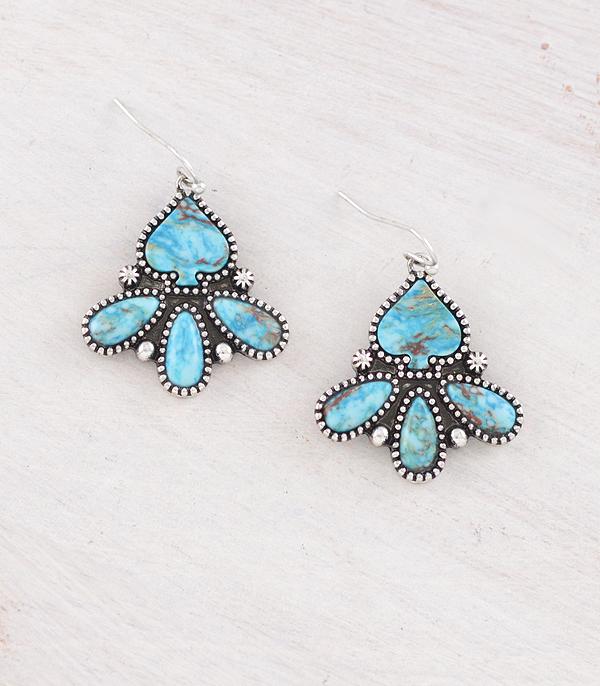 EARRINGS :: WESTERN HOOK EARRINGS :: Wholesale Western Ace of Spade Stone Earrings