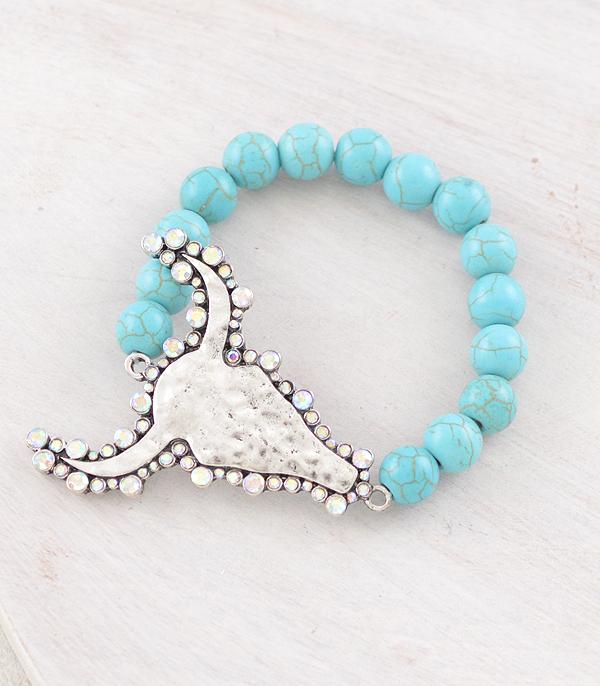 WHAT'S NEW :: Wholesale Western Cow Skull Turquoise Bracelet