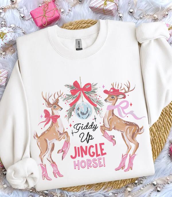 WHAT'S NEW :: Wholesale Giddy Up Jingle Horse Sweatshirt