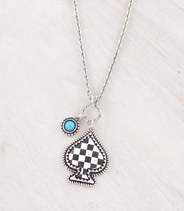 WHAT'S NEW :: Wholesale Western Checkered Spade Necklace