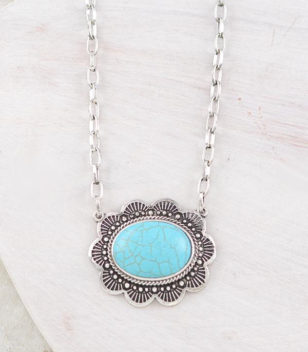 New Arrival :: Wholesale Western Turquoise Concho Necklace