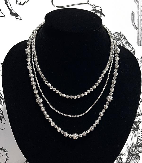 New Arrival :: Wholesale Western Silver Ball Bead Necklace