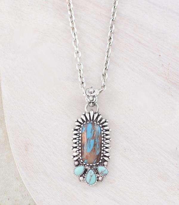New Arrival :: Wholesale Western Turquoise Pendant Necklace