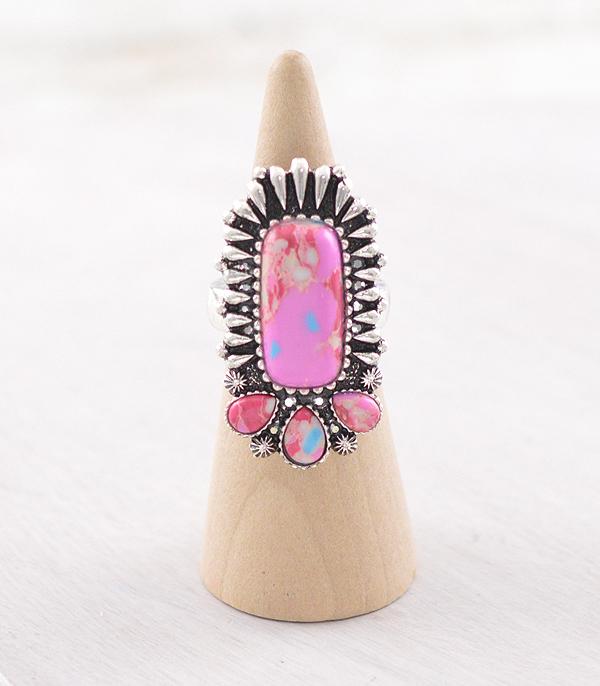 New Arrival :: Wholesale Western Pink Stone Ring