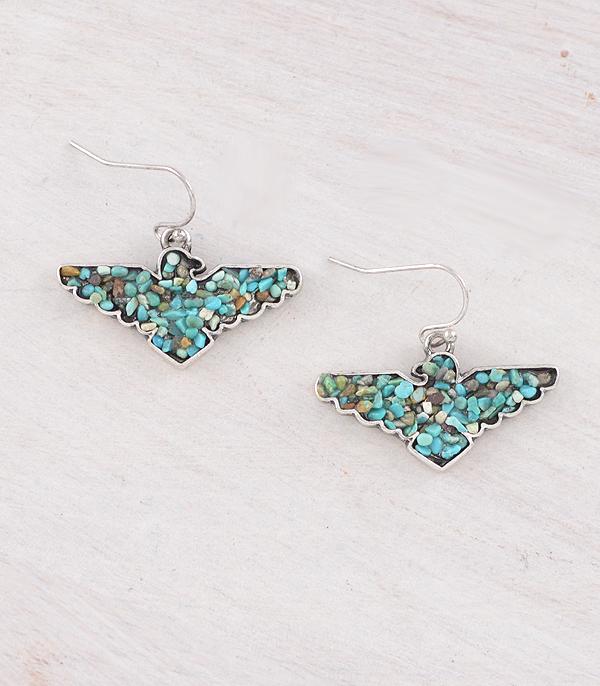 New Arrival :: Wholesale Western Turquoise Thunderbird Earrings
