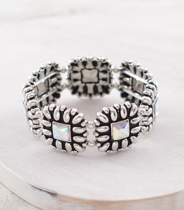 New Arrival :: Wholesale Western AB Stone Concho Bracelet