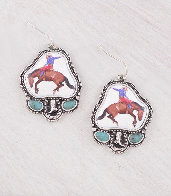 New Arrival :: Wholesale Western Cowboy Bronco Concho Earrings