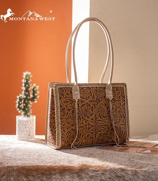 New Arrival :: Wholesale Montana West Floral Tooled Tote Bag