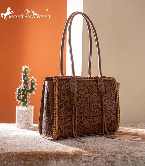 New Arrival :: Wholesale Montana West Floral Tooled Tote Bag