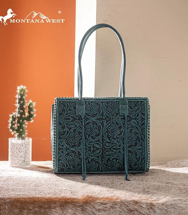 New Arrival :: Wholesale Montana West Floral Tooled Tote Bag