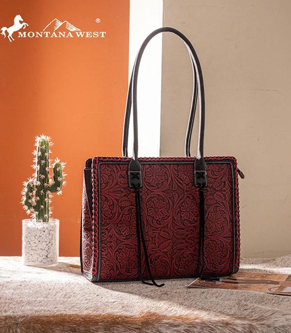 New Arrival :: Wholesale Montana West Floral Tooled Tote Bag