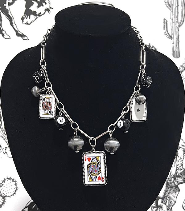 New Arrival :: Wholesale Tipi Brand Ace of Cards Necklace