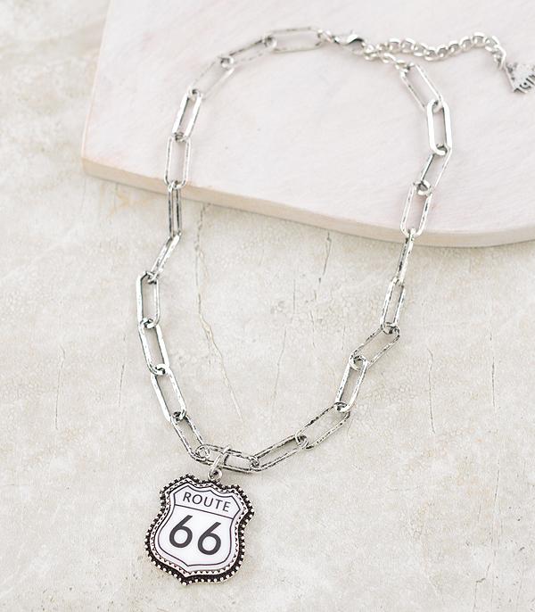 New Arrival :: Wholesale Tipi Brand Route 66 Pendant Necklace