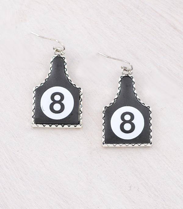 New Arrival :: Wholesale Tipi Brand Eight Ball Tag Earrings