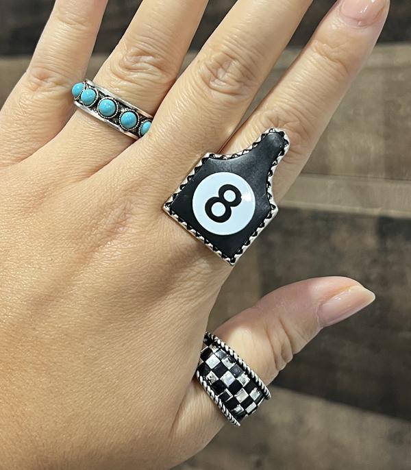 New Arrival :: Wholesale Tipi Brand Eight Ball Tag Ring