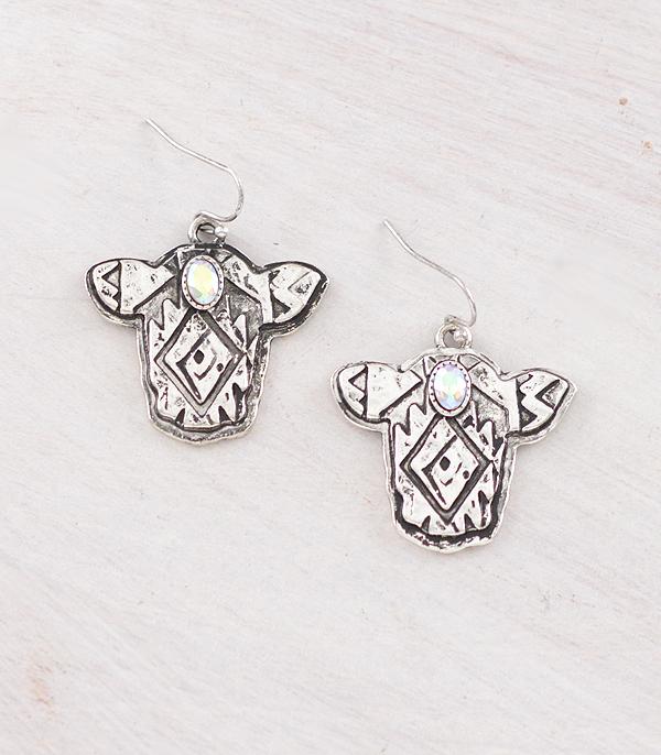 New Arrival :: Wholesale Western Aztec Cow Earrings