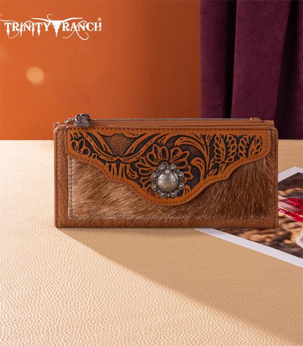 MONTANAWEST BAGS :: WALLETS I SMALL ACCESSORIES :: Wholesale Trinity Ranch Cowhide Tooled Wallet