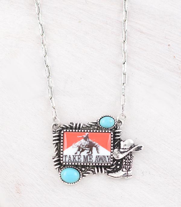New Arrival :: Wholesale Western Cowboy Take Me Away Necklace