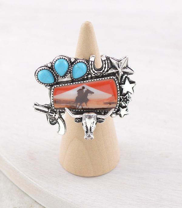 RINGS :: Wholesale Western Vintage Cowboy Portrait Ring