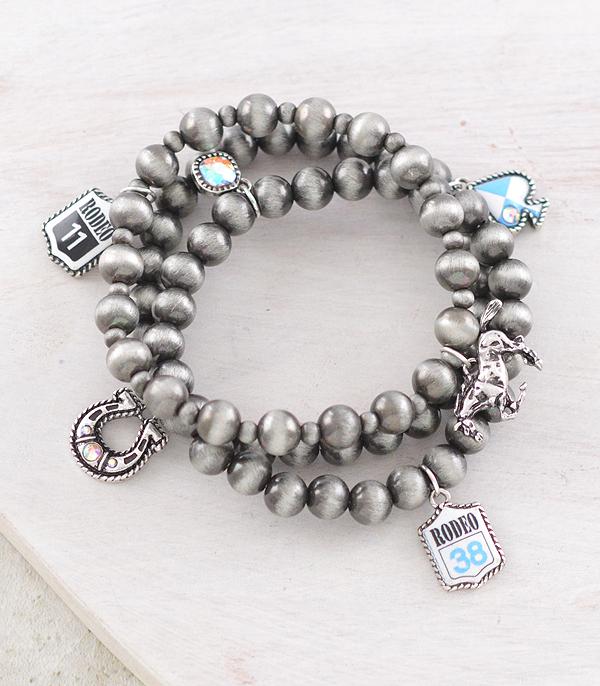 New Arrival :: Wholesale Western Rodeo Charm Navajo Bracelet Set