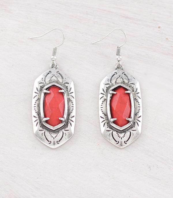 EARRINGS :: WESTERN HOOK EARRINGS :: Wholesale Western Semi Stone Earrings