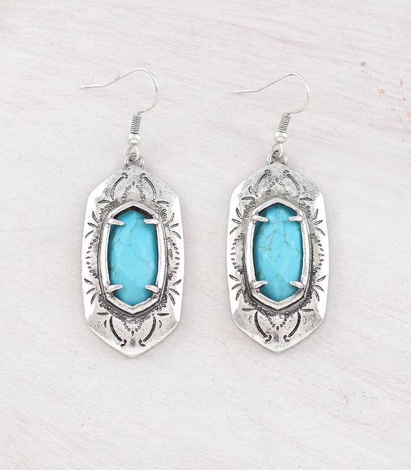 EARRINGS :: WESTERN HOOK EARRINGS :: Wholesale Western Semi Stone Earrings