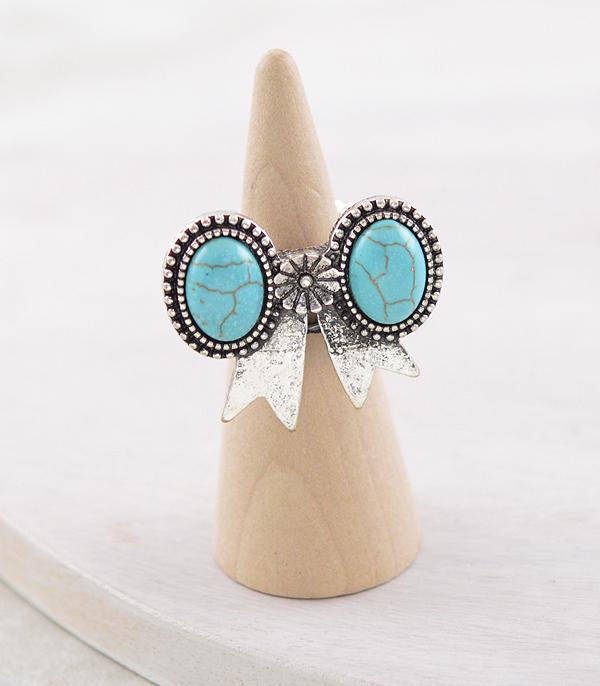 RINGS :: Wholesale Western Turquoise Bow Ring