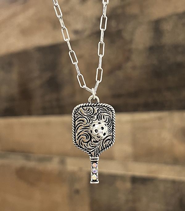 NECKLACES :: CHAIN WITH PENDANT :: Wholesale Tipi Brand Pickleball Pendant Necklace