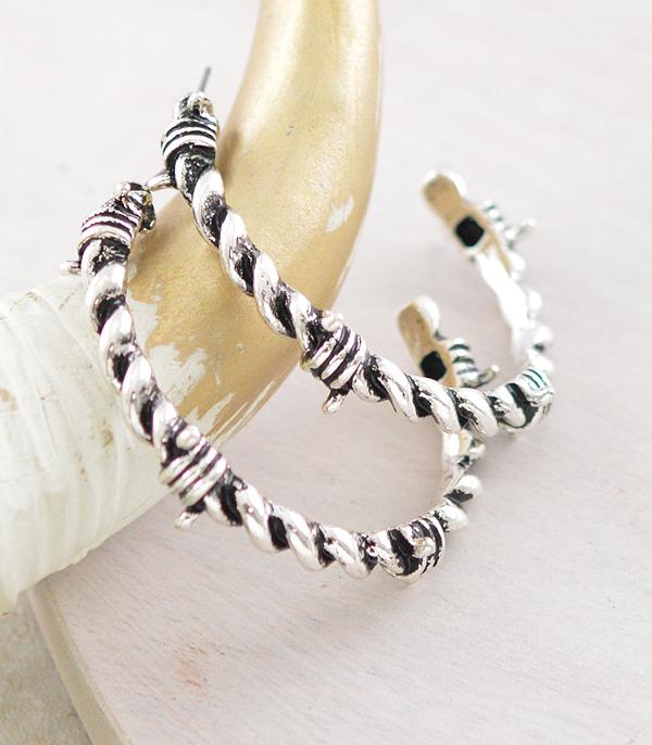 WHAT'S NEW :: Wholesale Western Barbwire Hoop Earrings