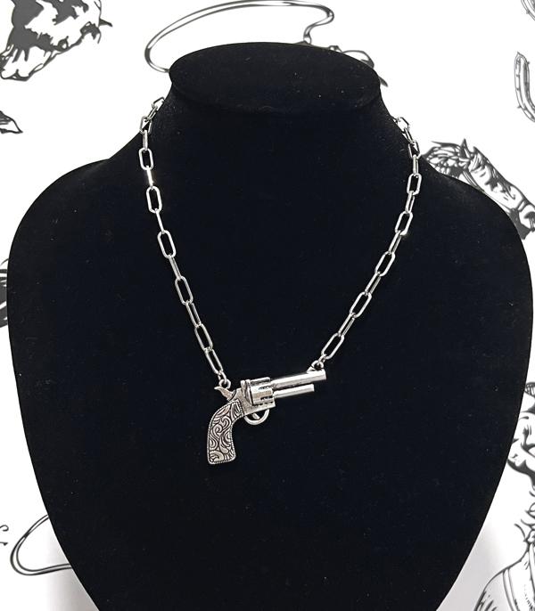 New Arrival :: Wholesale Tipi Brand Tooling Pistol Necklace