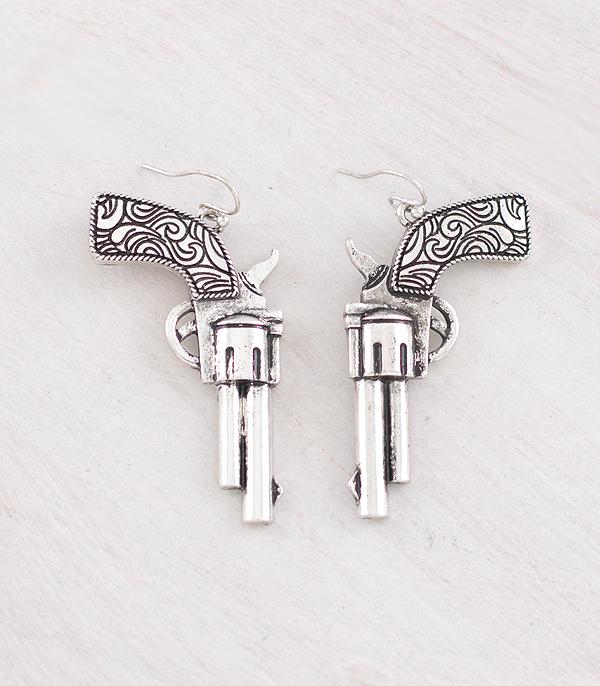 New Arrival :: Wholesale Tipi Brand Tooling PIstol Earrings